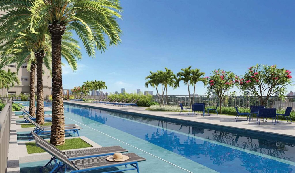 Perspectiva ilustrada do deck molhado